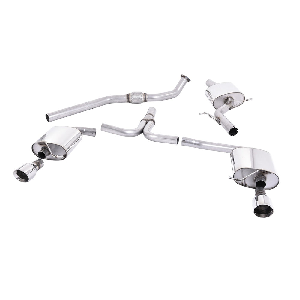 Milltek Cat Back Exhaust Audi A4 2.0 TFSi S-Line B8 (2WD and Quattro Tiptronic-only) Saloon and Avant 08-11-Exhaust System-carbonizeduk