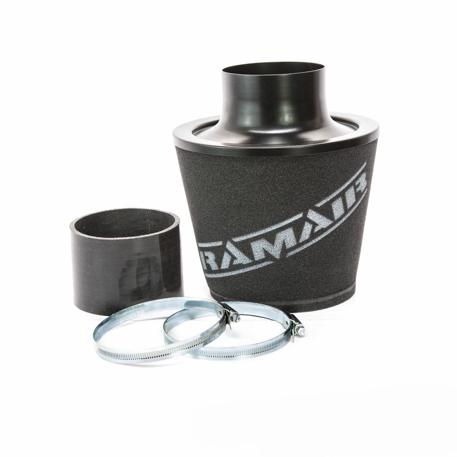 Ramair Large Foam Filter Aluminium Base 100mm (3.9inch) OD Black with Silicone Coupler