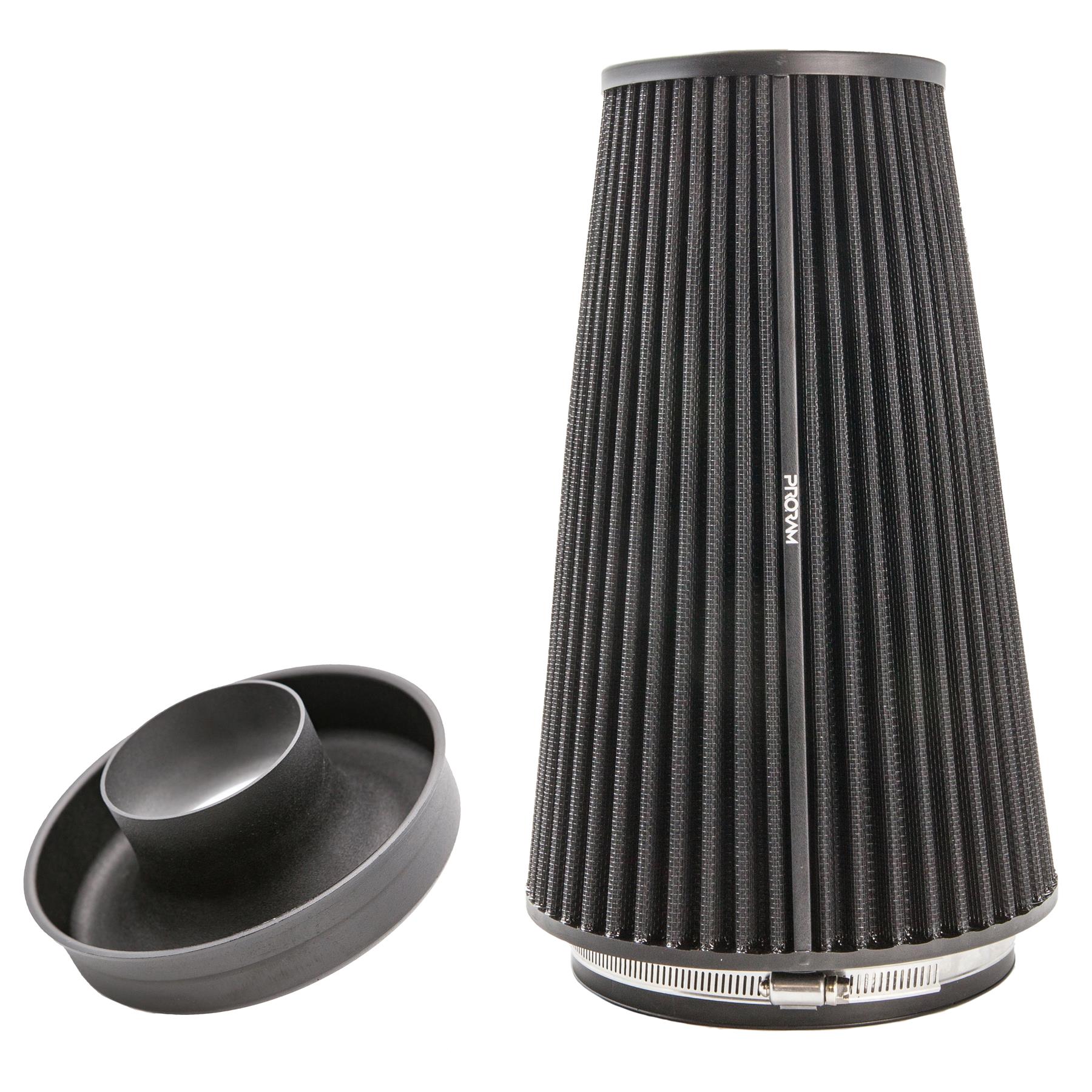 Ramair Pleated 90mm (3.5inch) ID Neck XLarge Cone Air Filter with Velocity Stack and Coupling