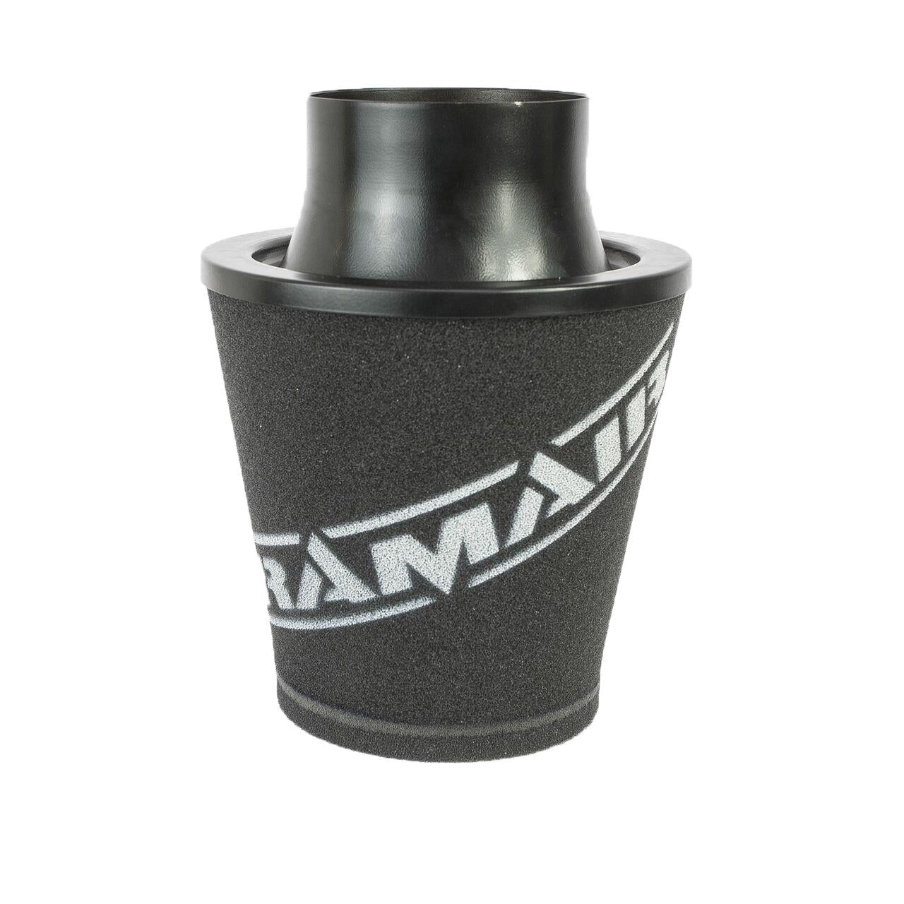 Ramair Foam Jet Stream Medium Cone Air Filter 100mm (3.9inch) OD Black with Silicone Coupler