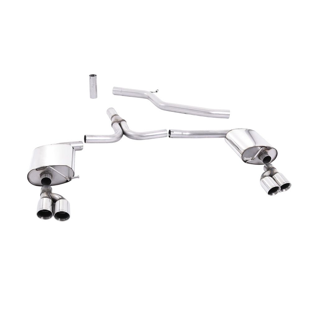 Milltek Cat Back Exhaust Audi A4 3.0 TDi B8 Quattro Saloon and Avant 08-11-Exhaust System-carbonizeduk