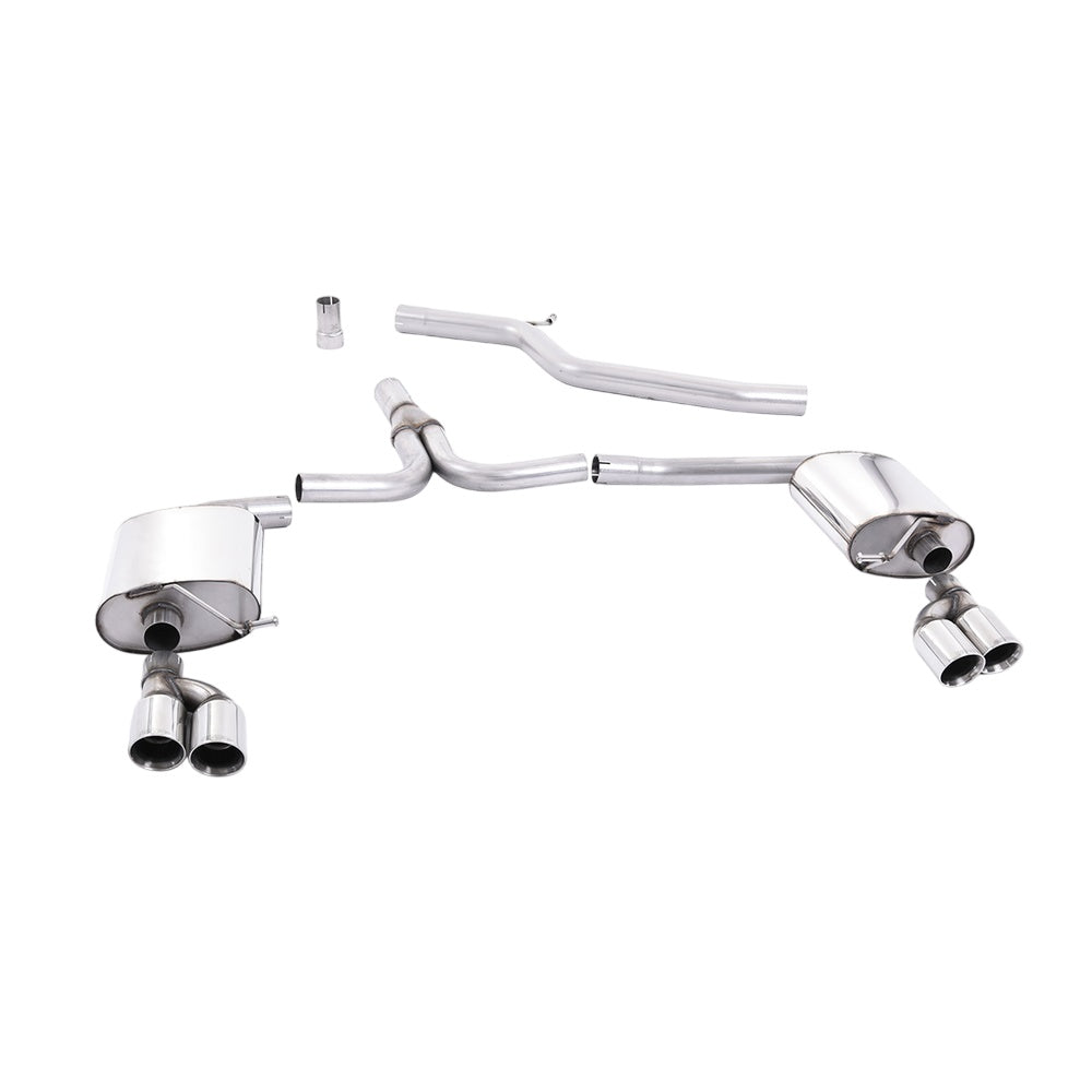 Milltek Cat Back Exhaust Audi A4 2.0 TDi B8 177PS Quattro Saloon and Avant 09-11-Exhaust System-carbonizeduk