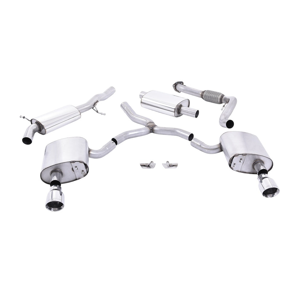 Milltek Cat Back Exhaust Audi A4 2.0 TFSi B9 Quattro Saloon and Avant (Non OPF/GPF Models inc Mild Hybrid and Without Brace Bars) 16-25-Exhaust System-carbonizeduk