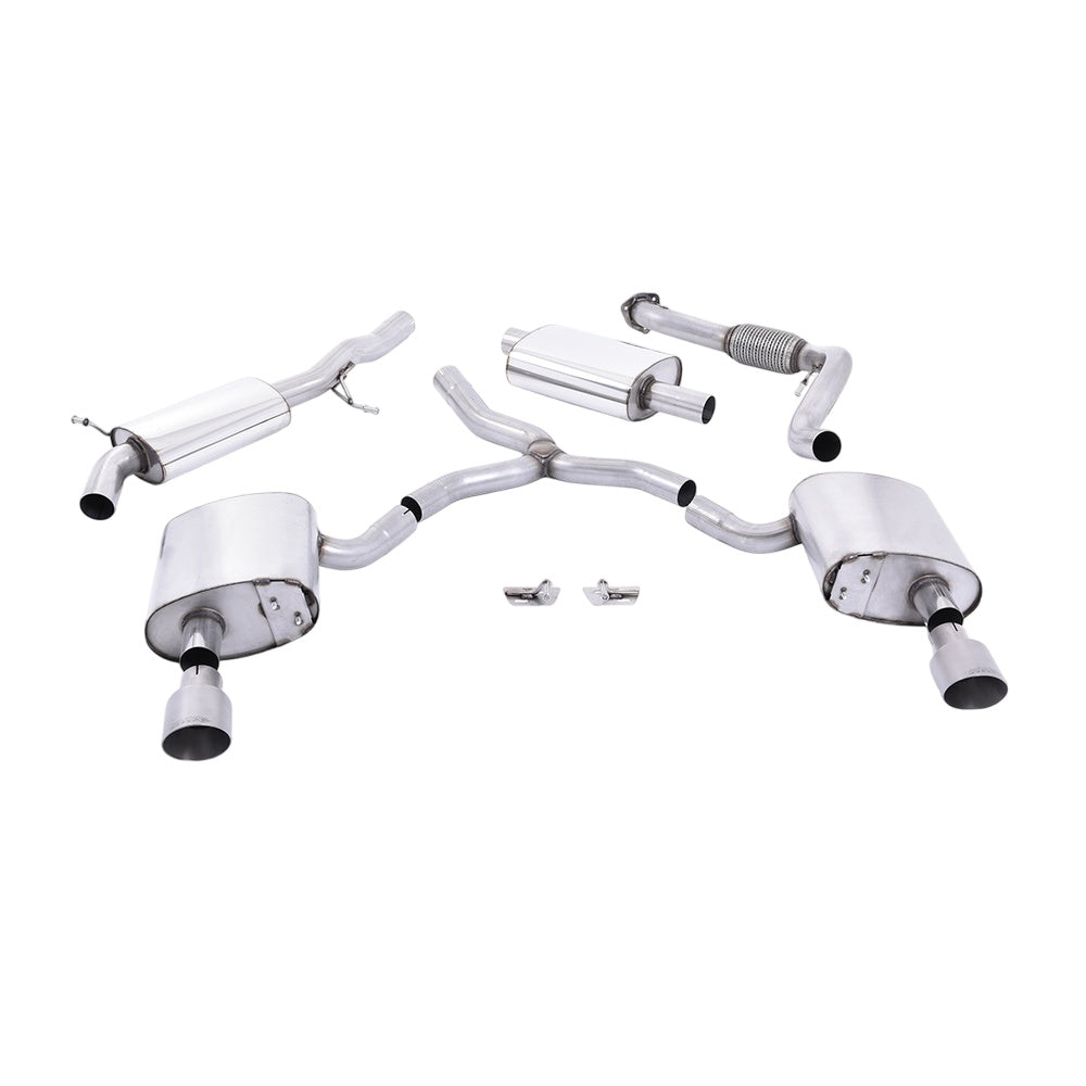 Milltek Cat Back Exhaust Audi A4 2.0 TFSi B9 Quattro Saloon and Avant (Non OPF/GPF Models inc Mild Hybrid and Without Brace Bars) 16-25-Exhaust System-carbonizeduk