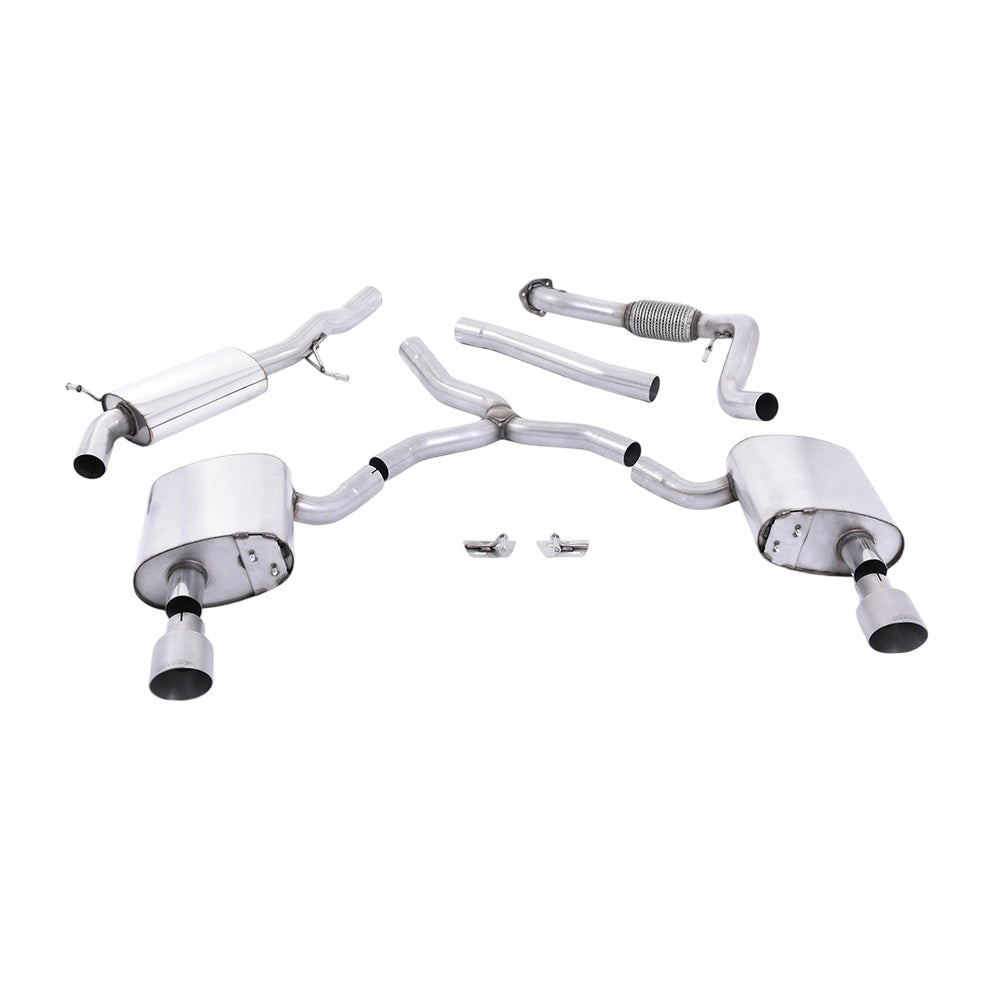 Milltek Cat Back Exhaust Audi A4 2.0 TFSi B9 Quattro Saloon and Avant (Non OPF/GPF Models inc Mild Hybrid and Without Brace Bars) 16-25-Exhaust System-carbonizeduk