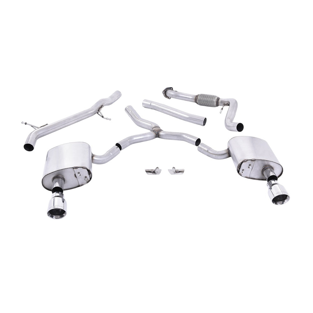 Milltek Cat Back Exhaust Audi A4 2.0 TFSi B9 Quattro Saloon and Avant (Non OPF/GPF Models inc Mild Hybrid and Without Brace Bars) 16-25-Exhaust System-carbonizeduk