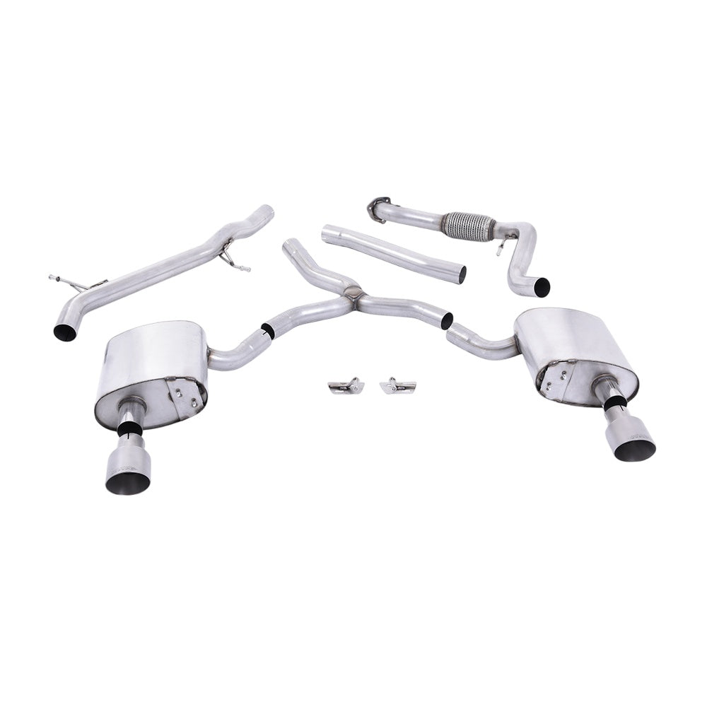 Milltek Cat Back Exhaust Audi A4 2.0 TFSi B9 Quattro Saloon and Avant (Non OPF/GPF Models inc Mild Hybrid and Without Brace Bars) 16-25-Exhaust System-carbonizeduk
