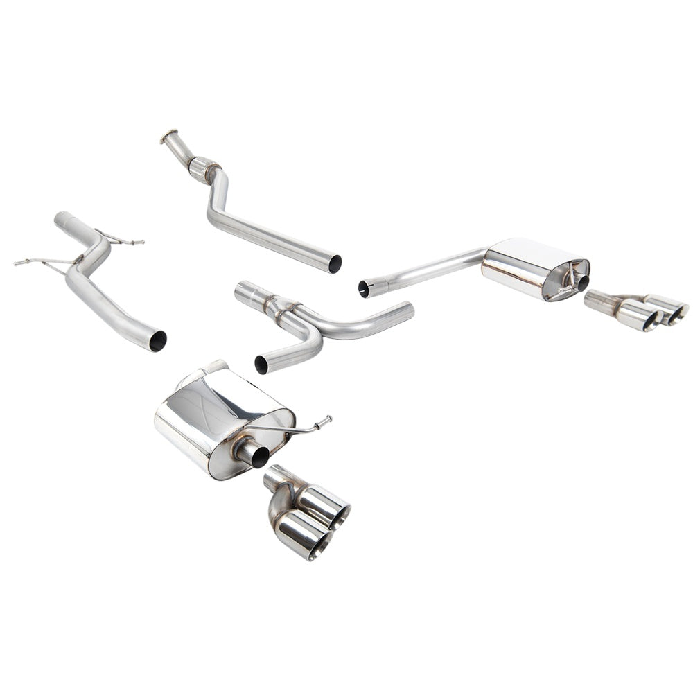 Milltek Cat Back Exhaust Audi A4 2.0 TFSi S-Line B8 (2WD and Quattro manual-only) Saloon and Avant 08-11-Exhaust System-carbonizeduk
