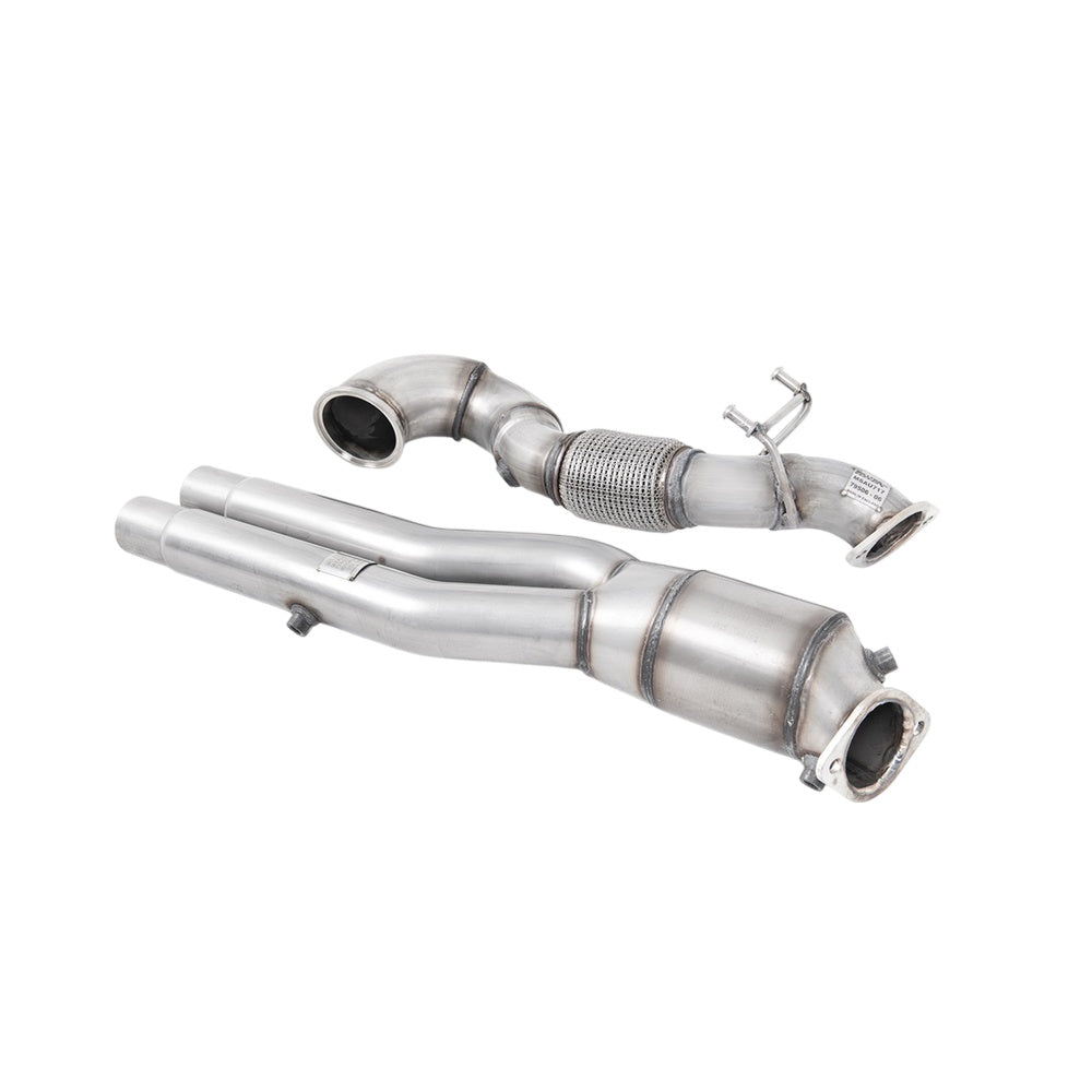 Milltek Large Bore Downpipe and Hi-Flow Sports Cat Exhaust Audi TT Mk3 TTRS 2.5TFSi Quattro (OPF/GPF Models) 19-25-Manifolds, Decats & Sports Cats-carbonizeduk