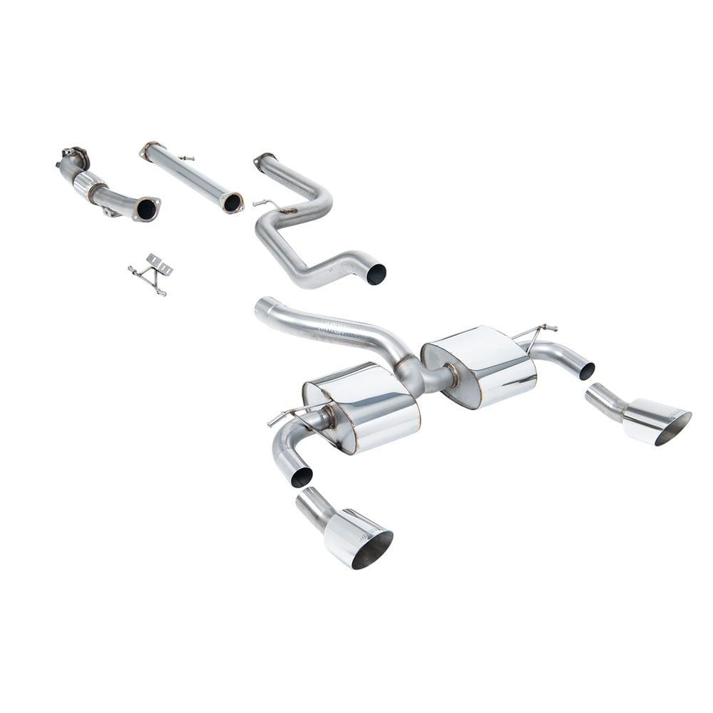 Milltek Turbo-back excluding Hi-Flow Sports Cat Exhaust Ford Focus Mk2 RS 2.5T 305PS 09-10-Manifolds, Decats & Sports Cats-carbonizeduk