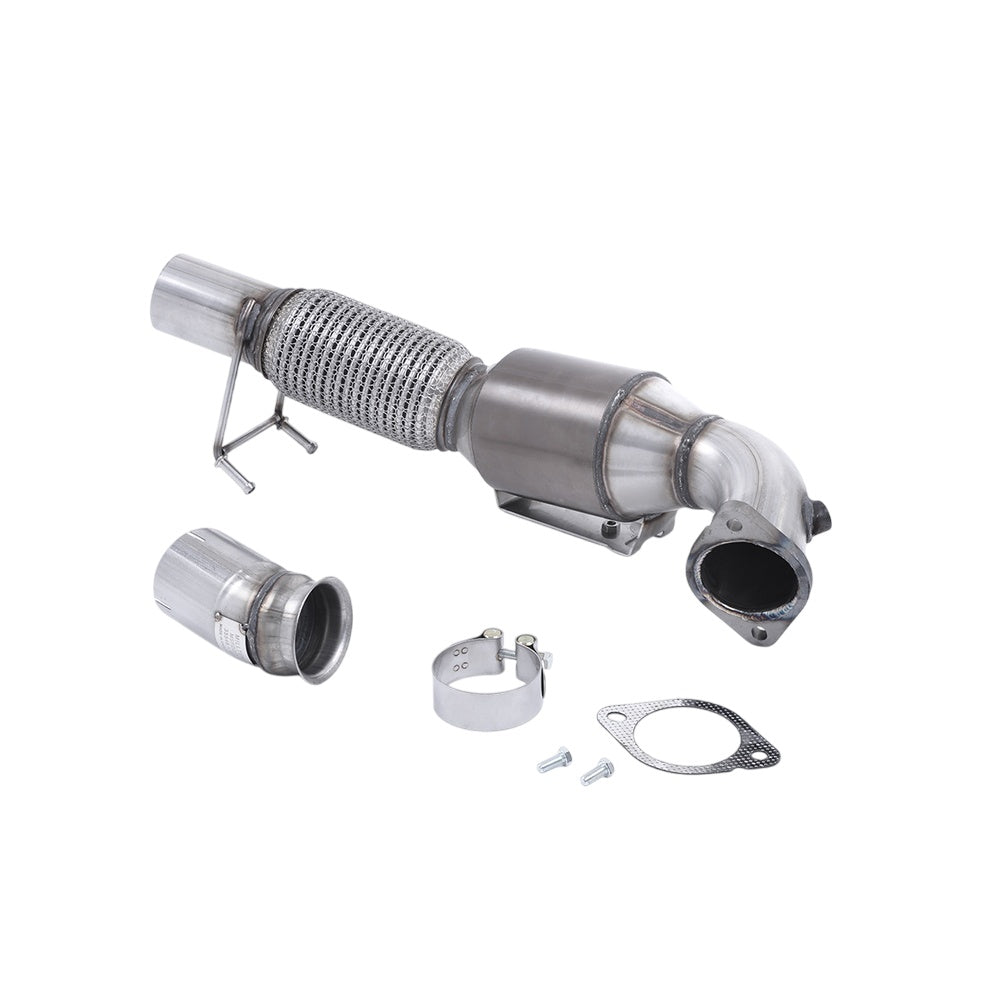 Milltek Large Bore Downpipe and Hi-Flow Sports Cat Exhaust Ford Focus Mk3 RS 2.3 EcoBoost 4WD 5-Door Hatchback 16-18-Manifolds, Decats & Sports Cats-carbonizeduk
