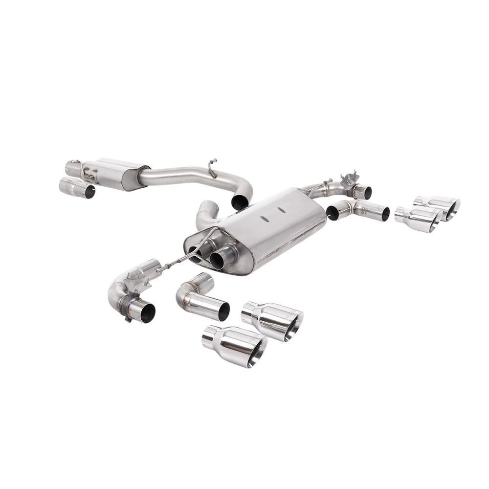 Milltek Cat Back Exhaust Volkswagen Golf Mk7.5 R 2.0 TSI 310PS (Non-GPF Equipped Models Only) 80mm Race Systems 17-21-Exhaust System-carbonizeduk