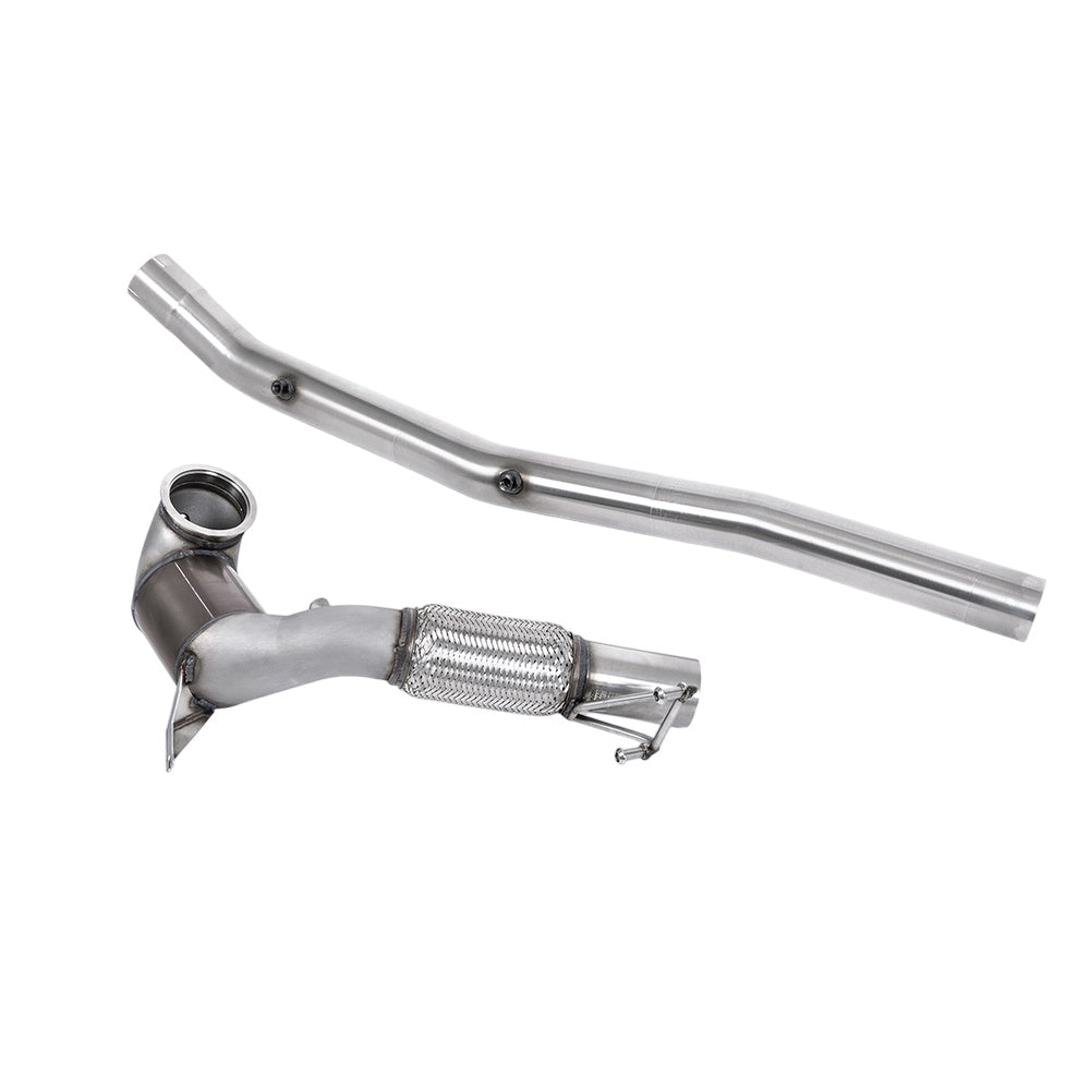 Milltek Large Bore Downpipe and Hi-Flow Sports Cat Exhaust Audi S3 2.0 TFSi Quattro Saloon / Sedan 310PS 8Y (North American / Non-OPF Models Only) 22-25-Manifolds, Decats & Sports Cats-carbonizeduk