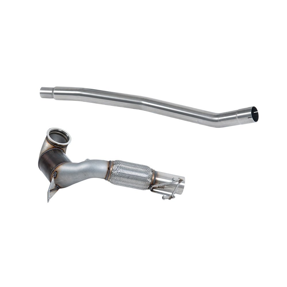 Milltek Large Bore Downpipe and Hi-Flow Sports Cat Exhaust Volkswagen Arteon 2.0TSI 280PS 4Motion (North American Non Valved / Downturn Tips) 22-25-Manifolds, Decats & Sports Cats-carbonizeduk