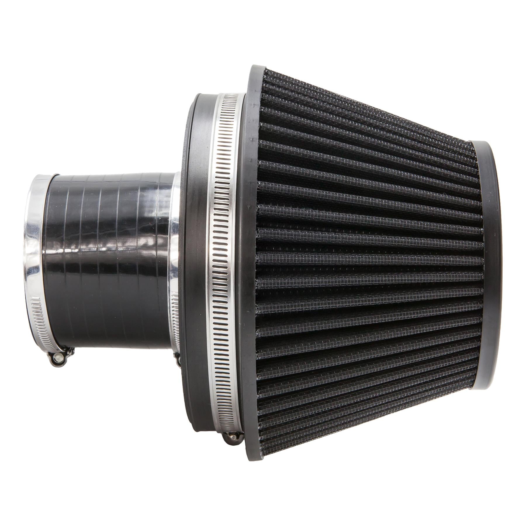 Ramair Pleated 80mm (3.1inch) ID Neck Medium Cone Air Filter with Velocity Stack and Coupling